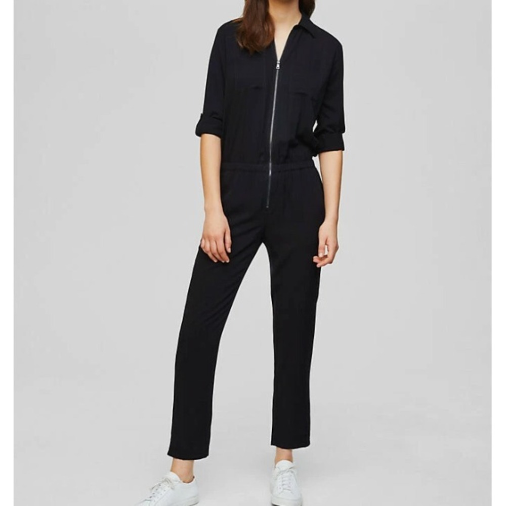 LOFT Utility Zip Jumpsuit in Black Size ‎ women SMALL
